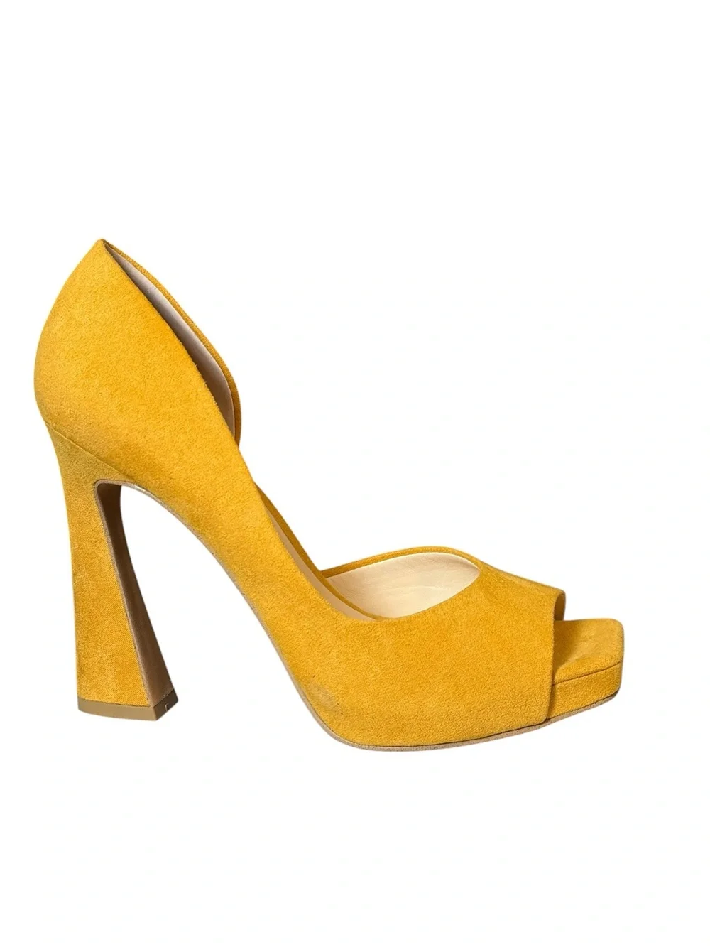 Jessica Simpson Mustard Yellow Peep Toe Platform Heels Size 7